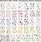 Pressed Flower Themed Stickers Assorted 486 Pieces, 36 Sheets (White, Red, Pink, Yellow, Orange, Purple, Blue, Green) 6.7 x 4.3 x 0.2 inches